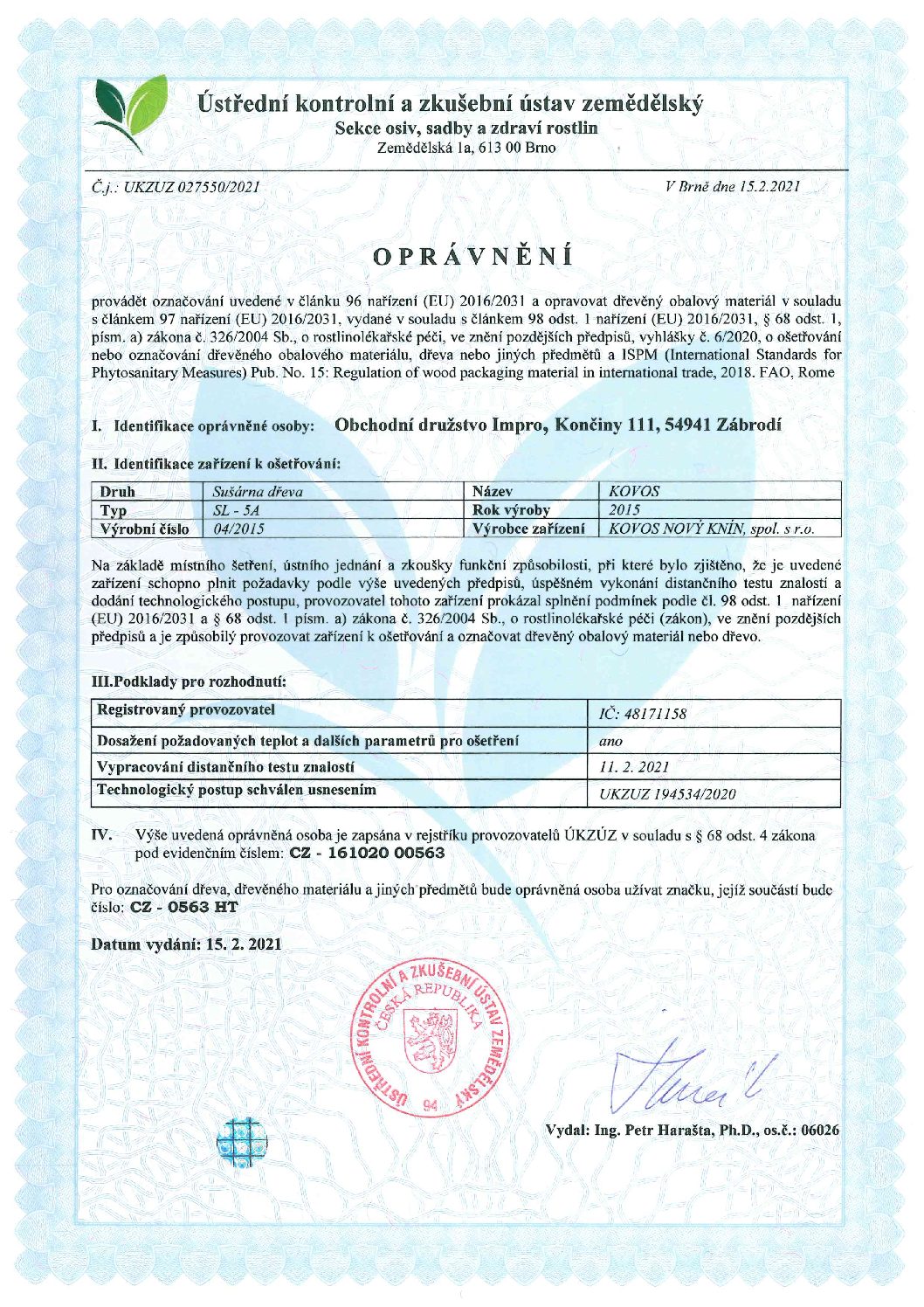 FYTO Certifikát